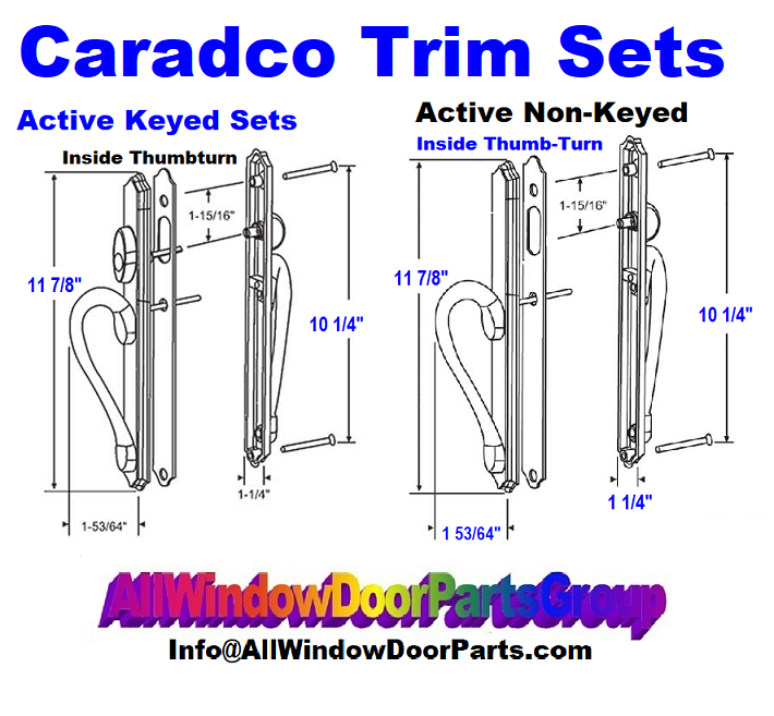 Caradco Sliding French Door Active Trim Sets Deluxe Finishes All